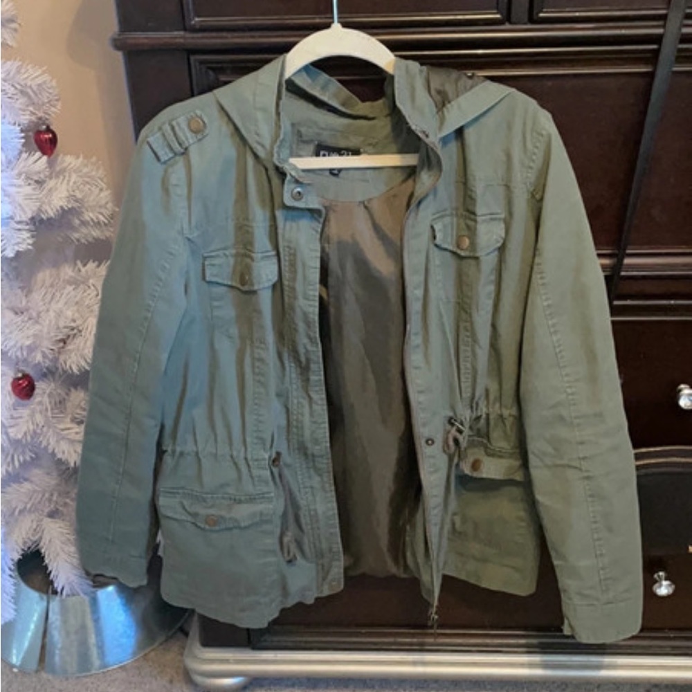 Green outerwear coat